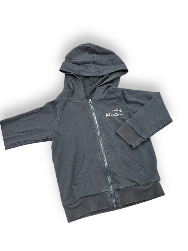 Size 4 Baby Sprouts "made for adventure" grey hooded zip up Default Title / 4 / Boy