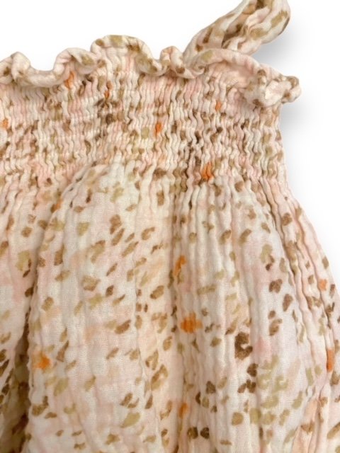 Size 12 month Tocoto tan and brown floral bubble Default Title / 12 / Girl