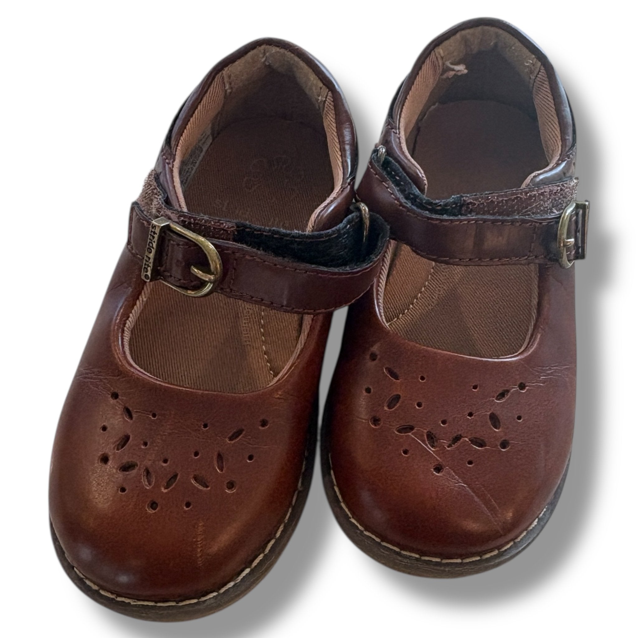 Size 7 Nordstrom brown mary janes with small cutouts, velcro Default Title / 7 / -