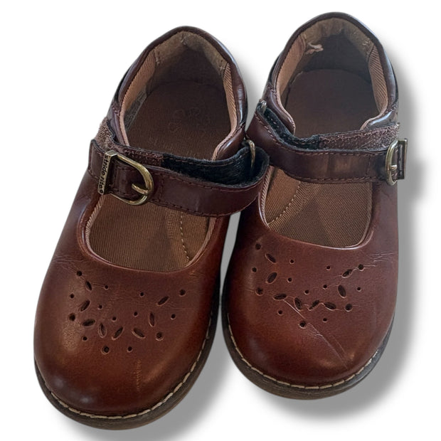 Size 7 Nordstrom brown mary janes with small cutouts, velcro Default Title / 7 / -