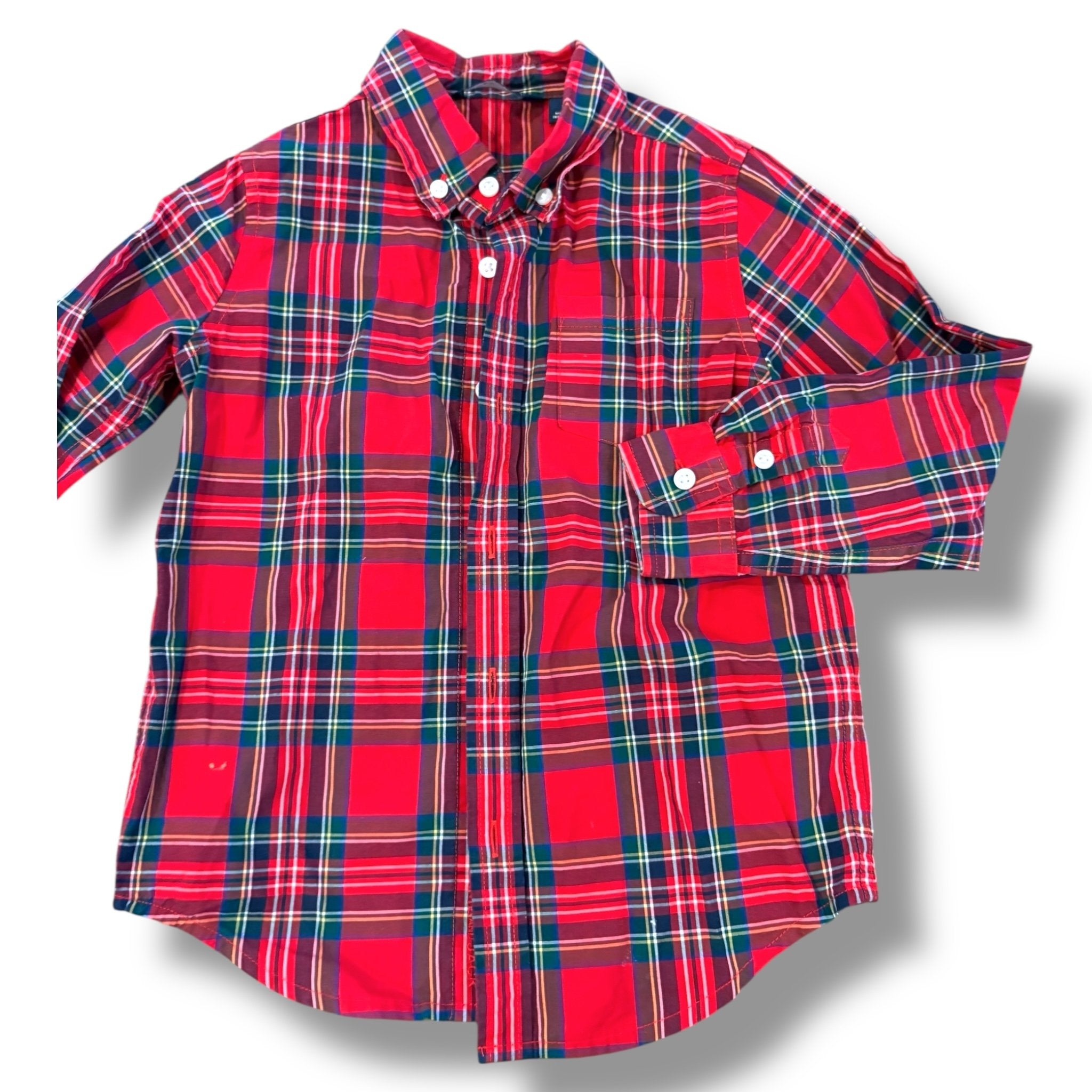 Size 4 Janie and jack red tartan plaid button up Default Title / 4 / Boy