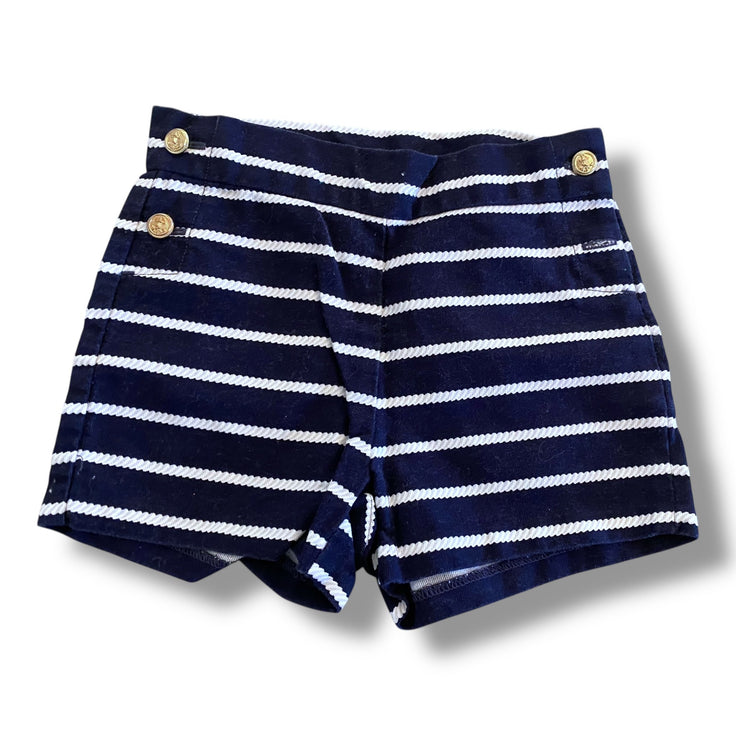 Size 18-24 month Janie and Jack navy and white striped shorts with gold buttons Default Title / 18-24 month / Girl