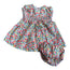 Size 12 month Iris & Ivy coral, green, yellow, and light blue floral smocked dress with bloomers Default Title / 12 / Girl