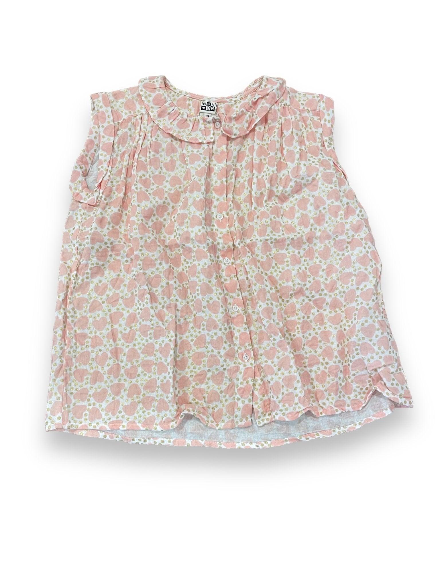 Size 12 Bon Bon Pink Heart with Gold dots tunic Default Title / 12 / Girl