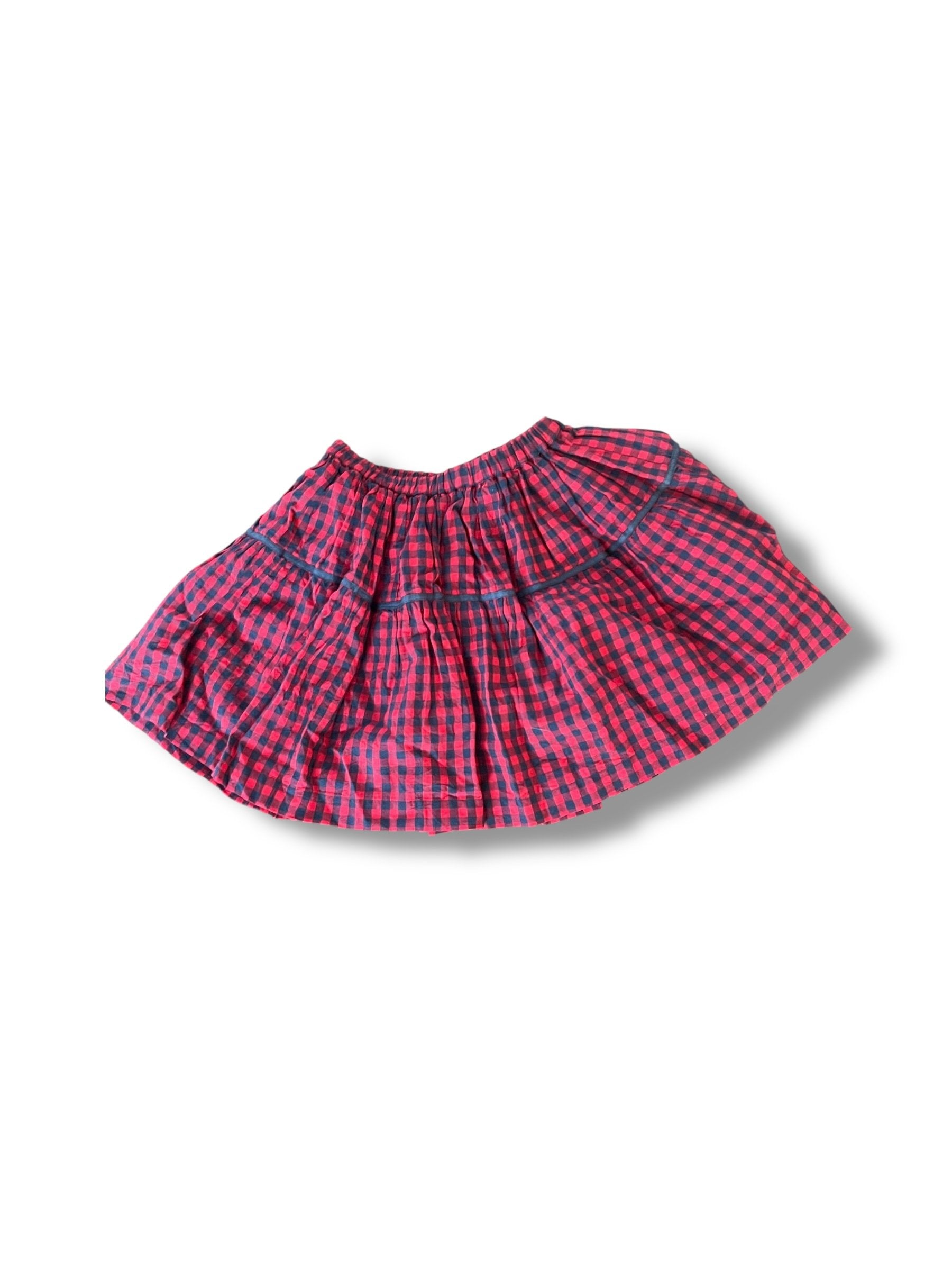 Size 10 Pink Chicken plaid red and navy skirt Default Title / 10 / Girl