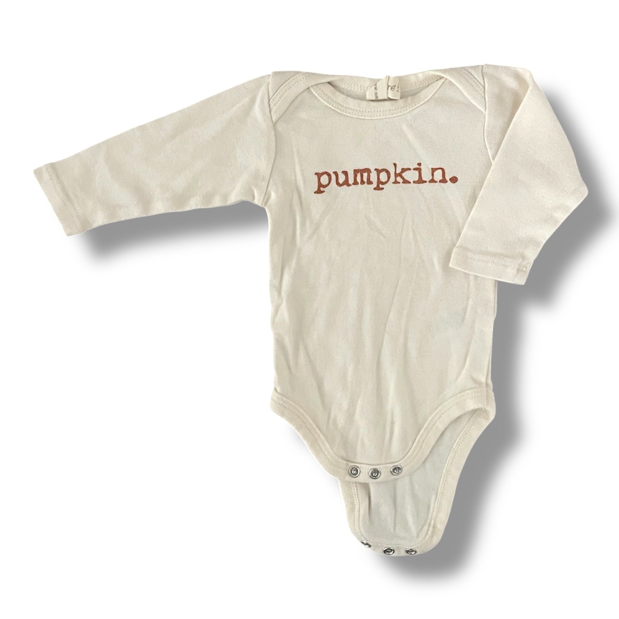 Size 0-3 months Tenth & Pine cream onesie ‘pumpkin’ in orange Default Title / 0-3 month / -