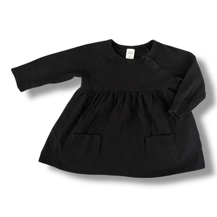 Size 9 months Nordstrom Baby black tshirt dress with front pockets Default Title / 9 month / Girl