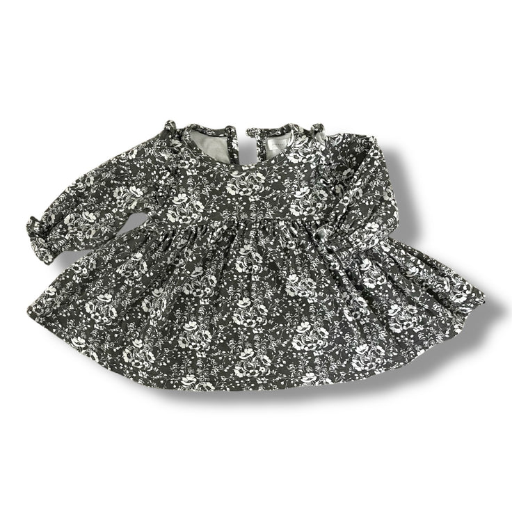 Size 3-6 months Jamie Kay black and white floral dress Default Title / 3-6 month / Girl