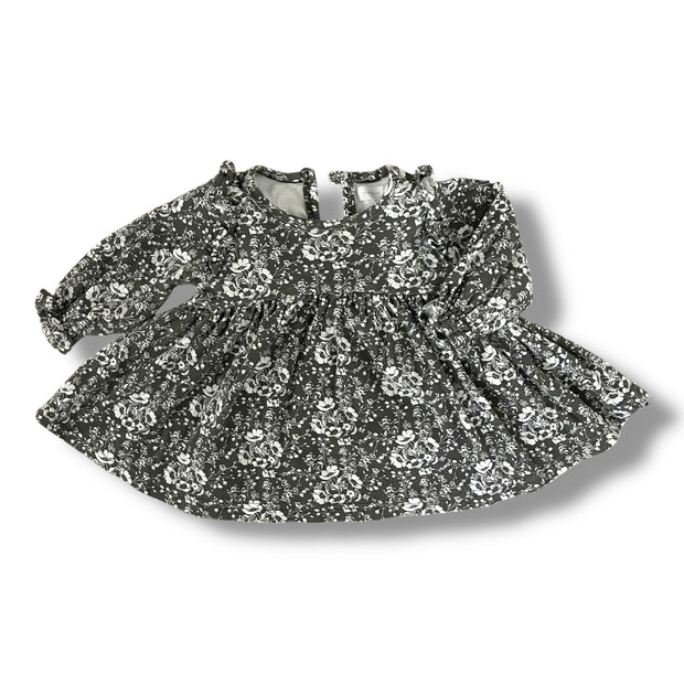 Size 3-6 months Jamie Kay black and white floral dress Default Title / 3-6 month / Girl