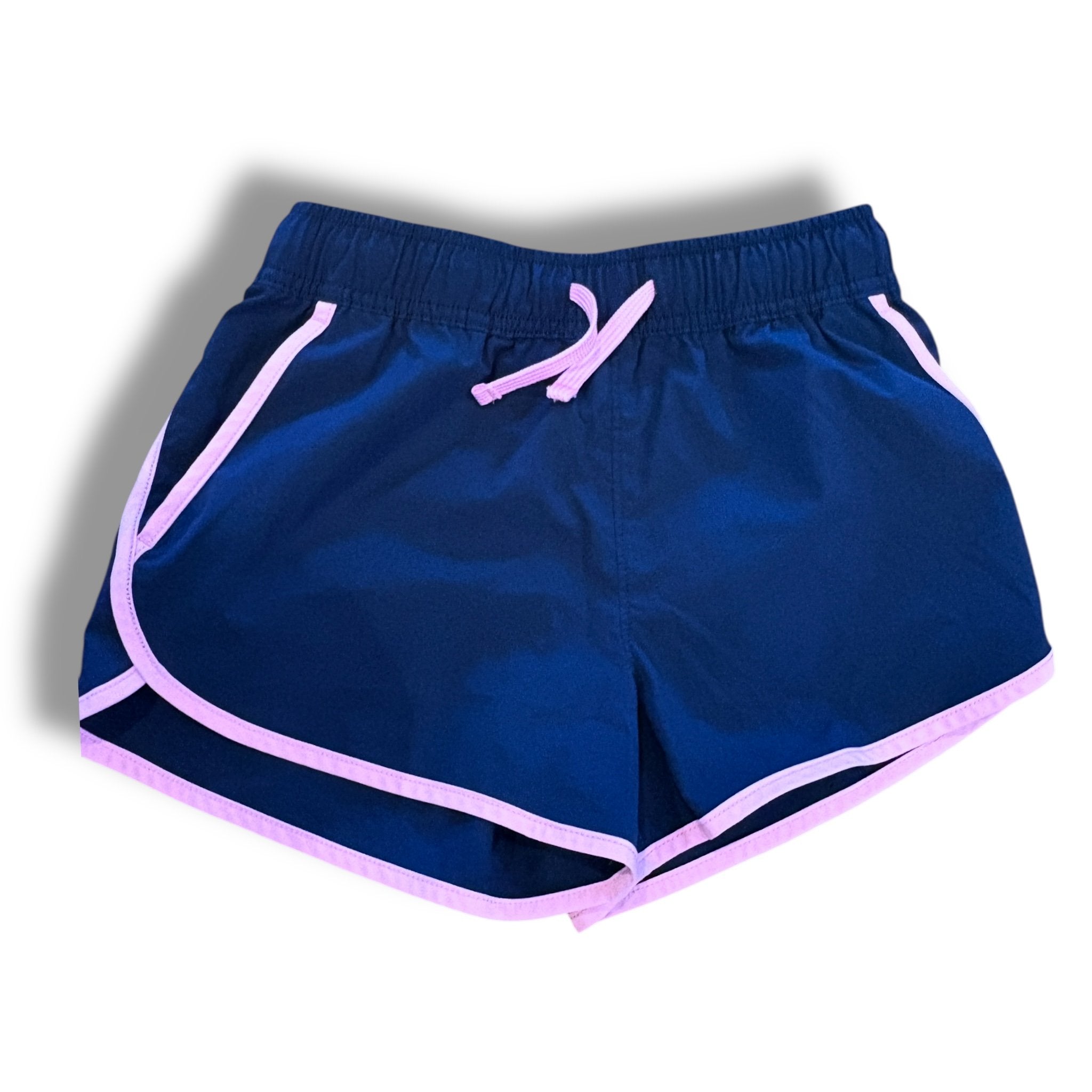 Size 10 Crewcuts navy/pink trim performance shorts Default Title / 10 / Girl