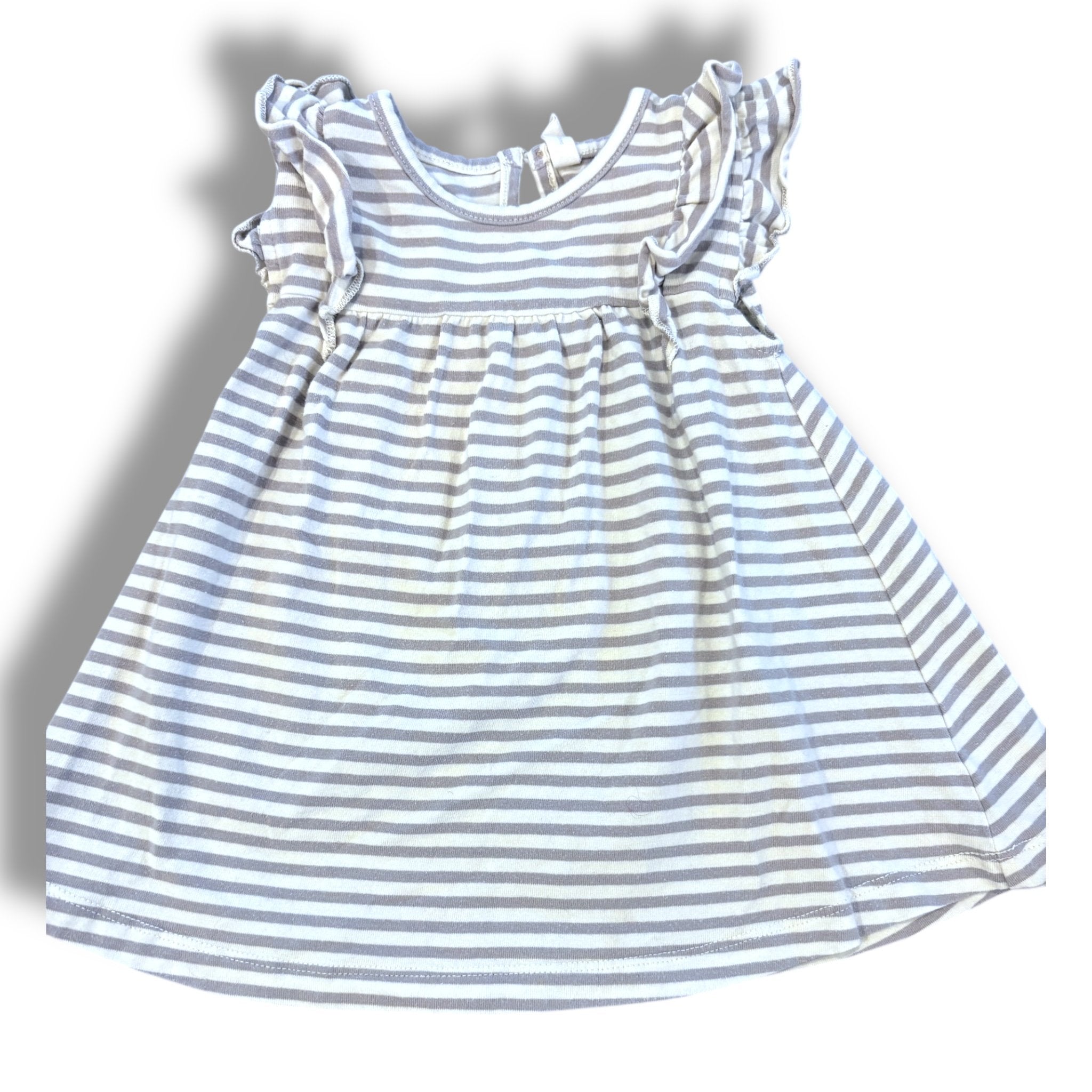 6-12 month Quincy mae grey/white stripe knit tank tunic Default Title / 6-12 month / Girl