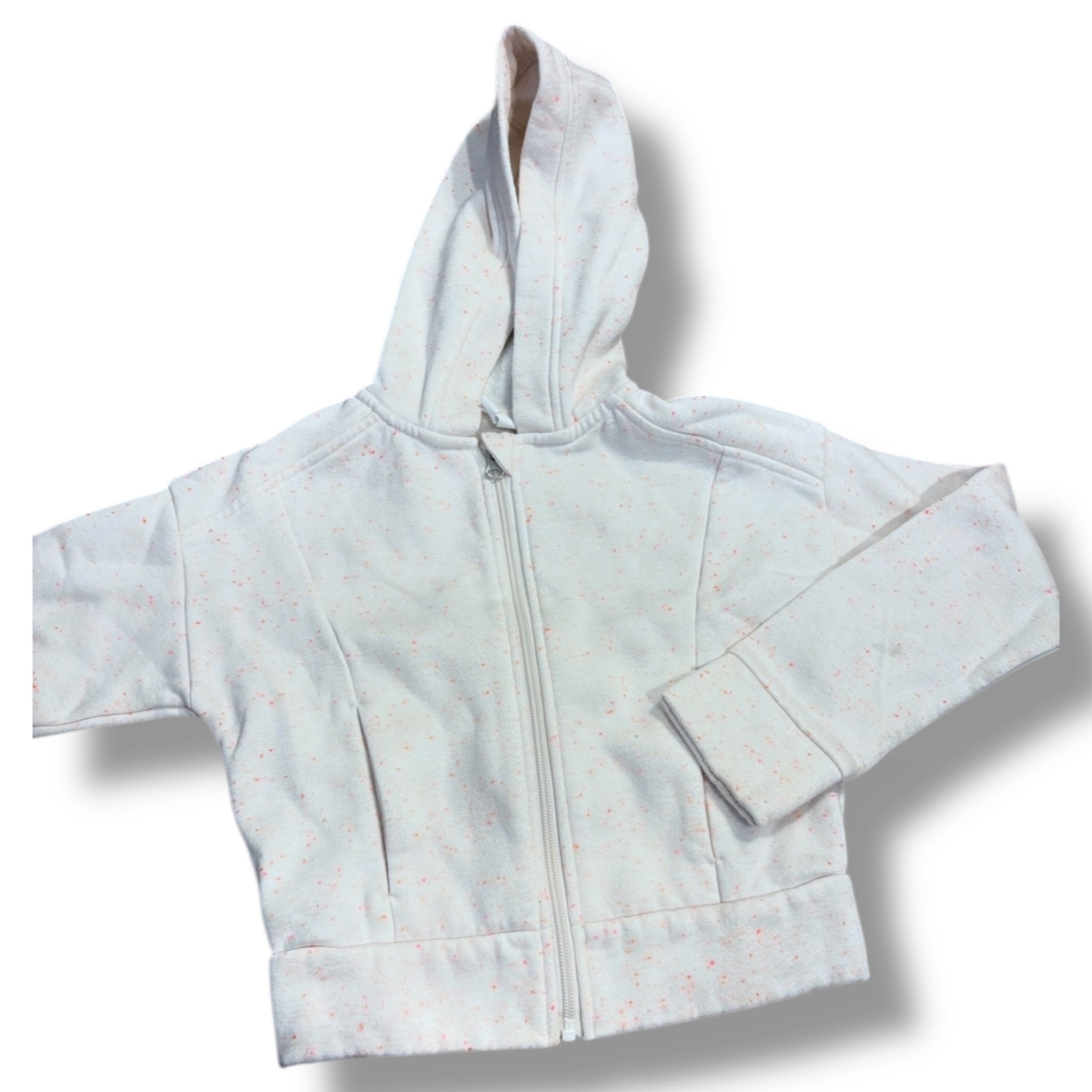 Size XS (5/6) zella cream hooded sweatshirt with pink speckles Default Title / XS / Girl