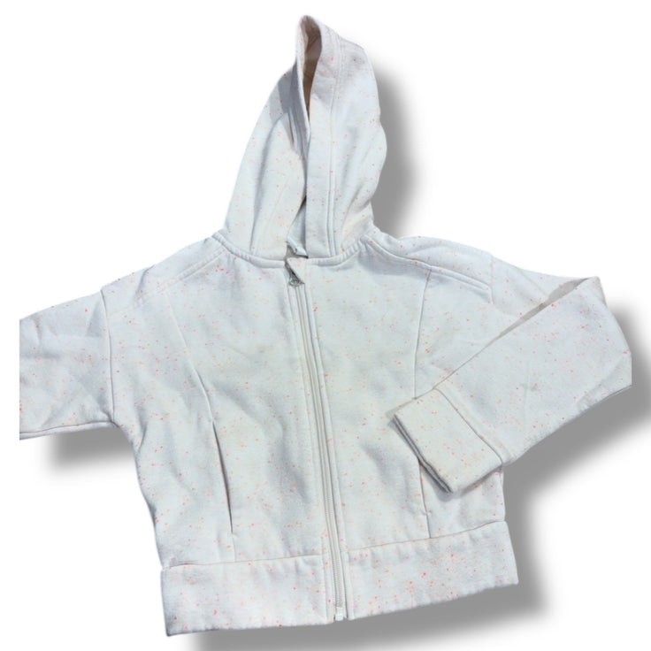 Size XS (5/6) zella cream hooded sweatshirt with pink speckles Default Title / XS / Girl
