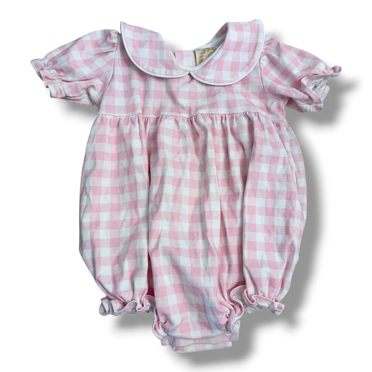 Size 2 TBBC light pink and white check short sleeve bubble with collar Default Title / 2 / Girl