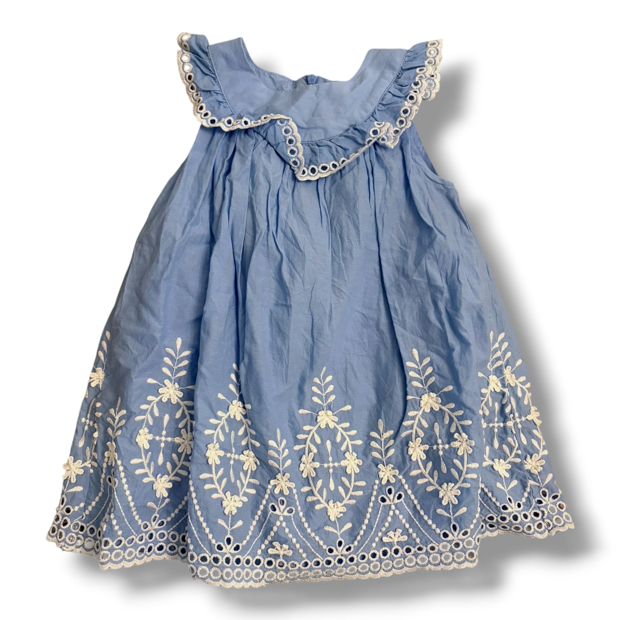 Size 24 month Mayoral light blue dress with lace details Default Title / 2 / Boy