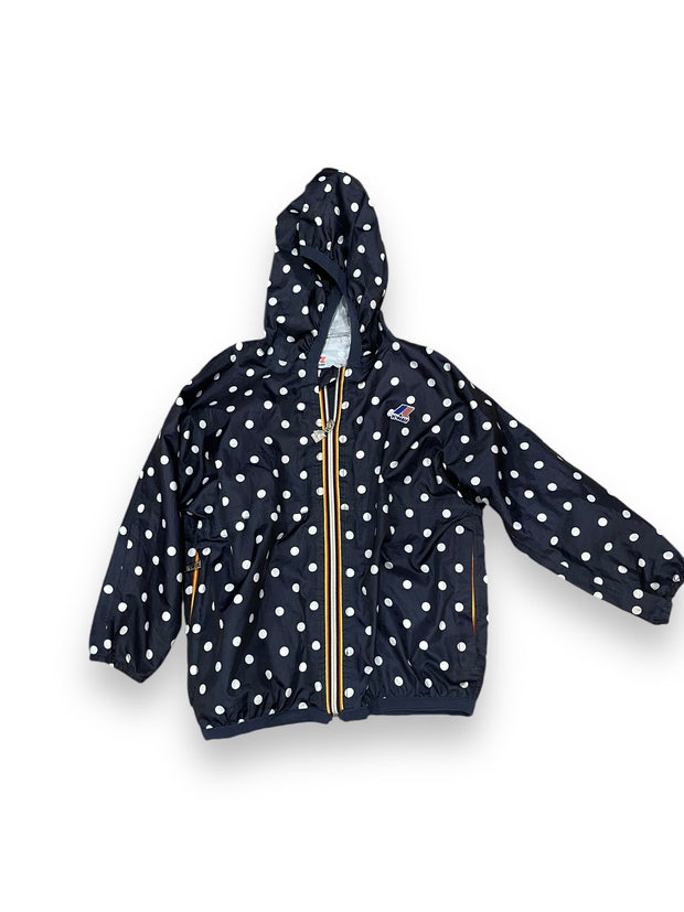 Size 4 K-Way for crewcuts navy raincoat with white polkadots Default Title / 4 / Girl