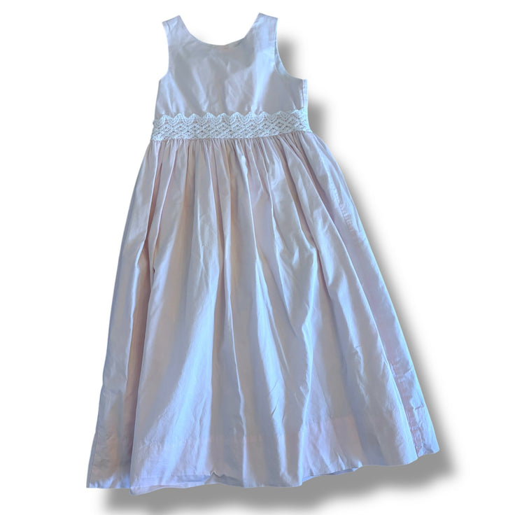 Size 6x Bailey Boys light pink sleeveless dress with white lace pattern across the waist Default Title / 6 / Boy