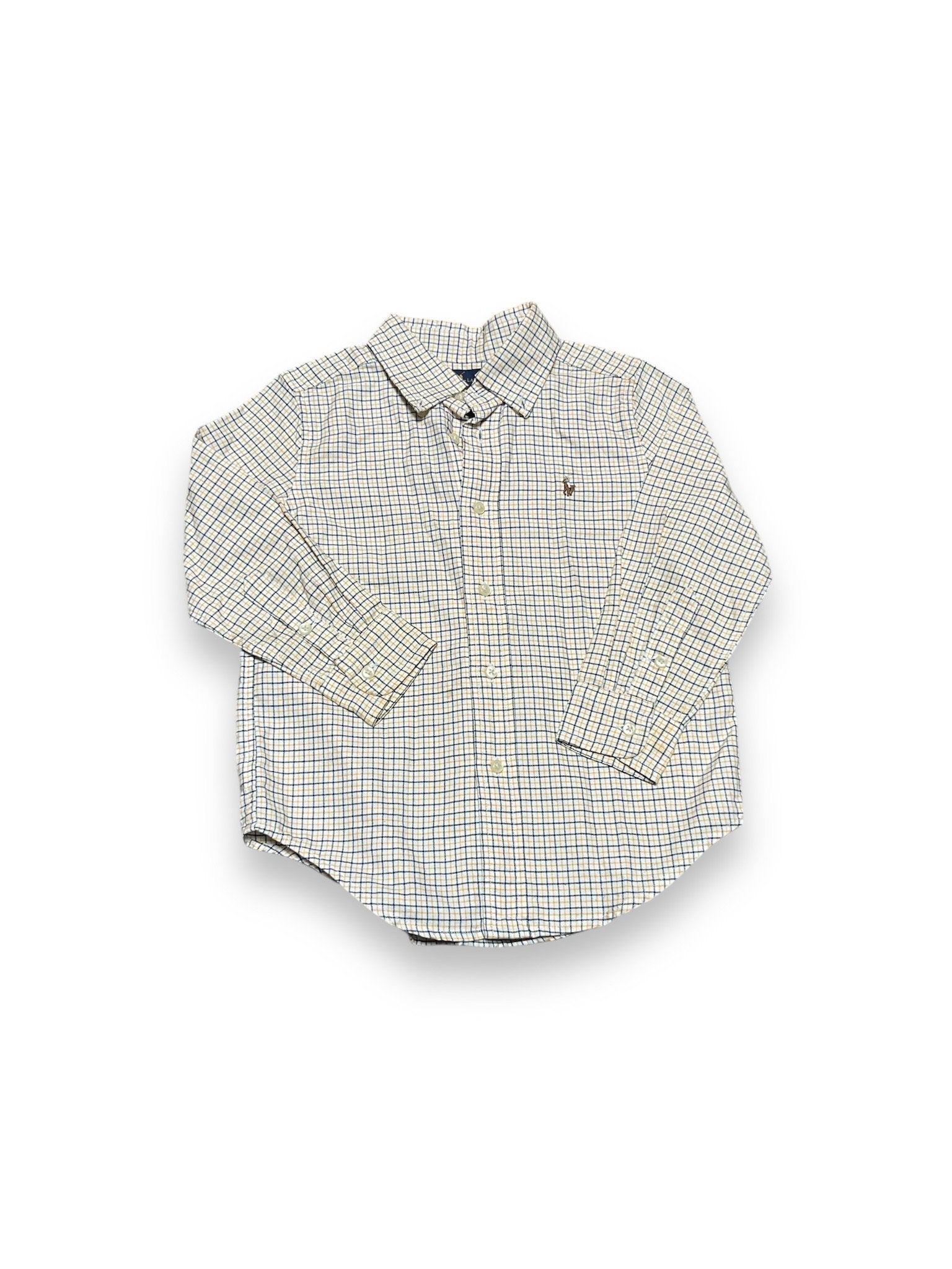 Size 4 Ralph Lauren yellow and black plaid button down Default Title / 4 / Boy