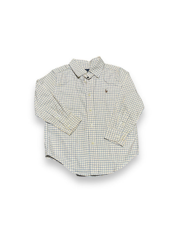 Size 4 Ralph Lauren yellow and black plaid button down Default Title / 4 / Boy