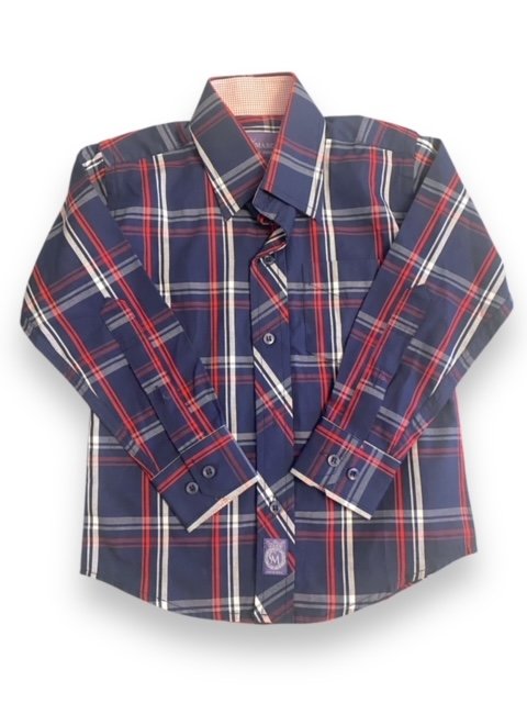 Size 3 Ciaomarco navy/red/white button up Default Title / 3 / Boy