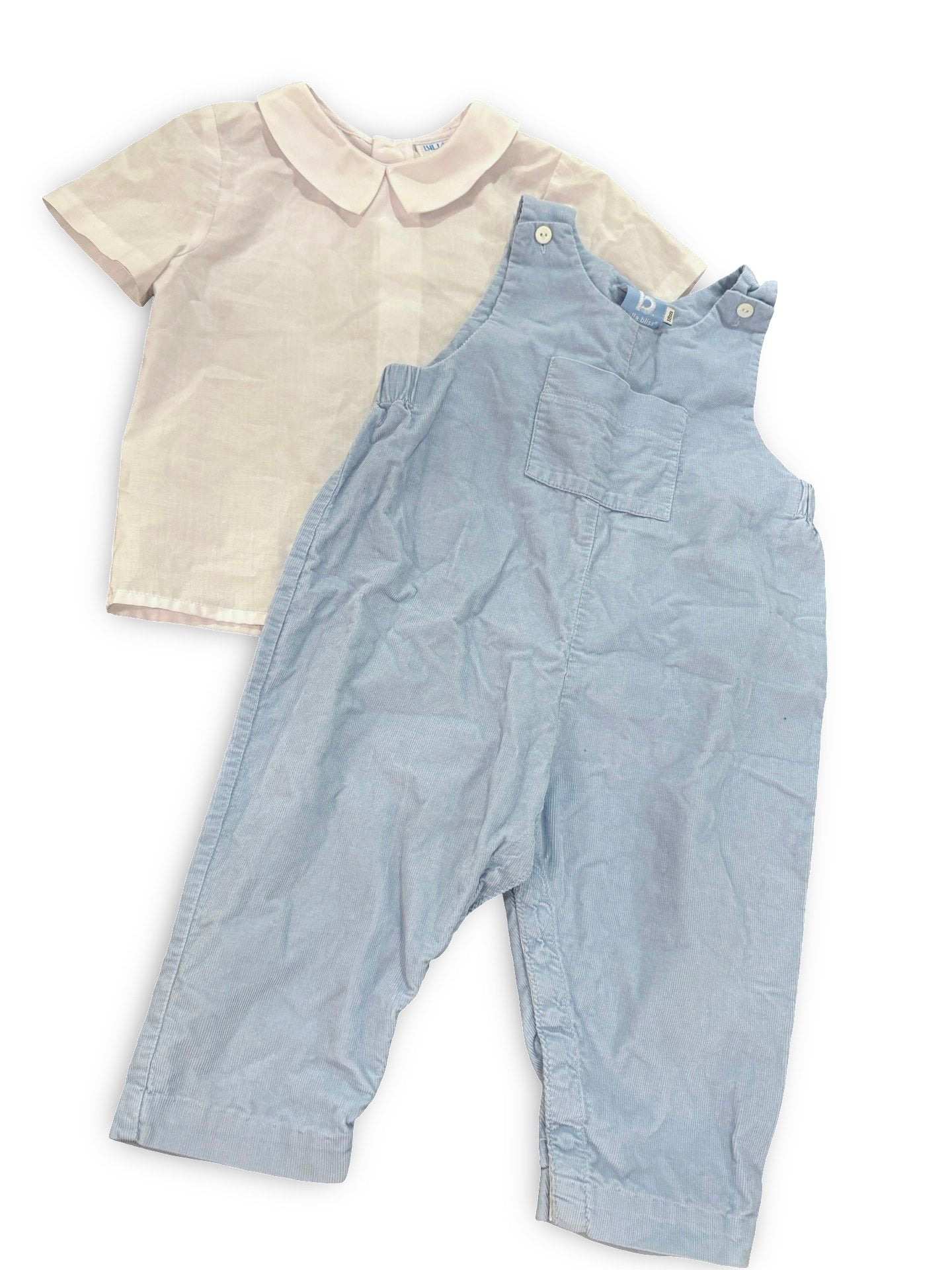Size 18 month Bella Bliss overall with Size 2 Luli white undershirt Default Title / 18 month / -