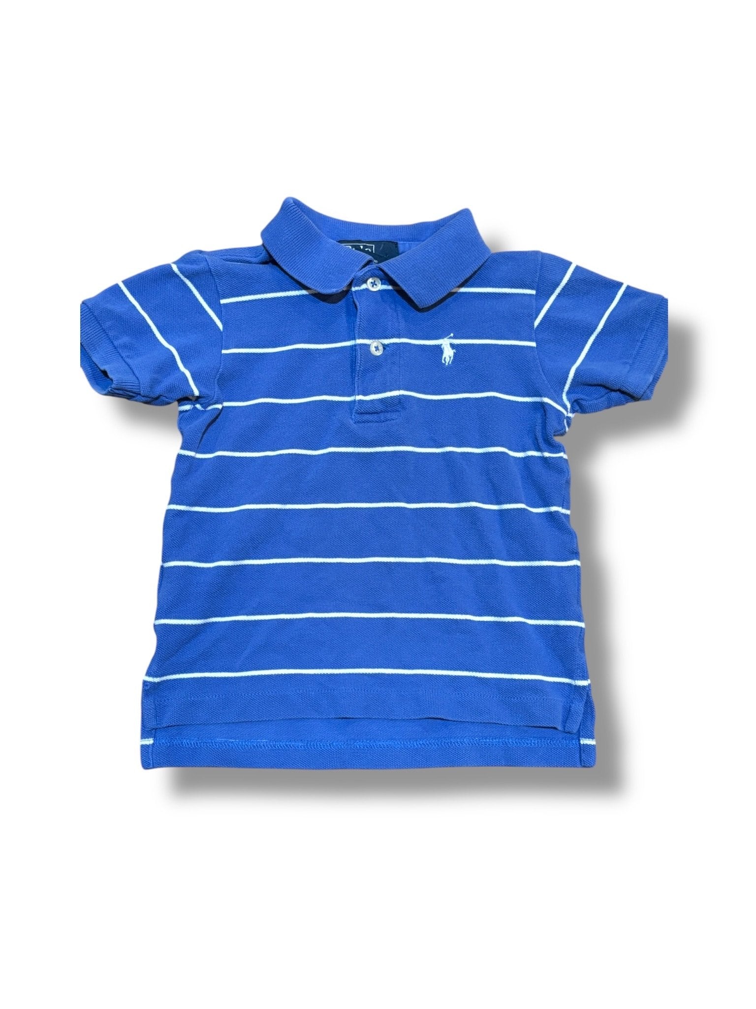 Size 24 month Polo Ralph Lauren cornflower blue polo with white stripes Default Title / 2 / Boy