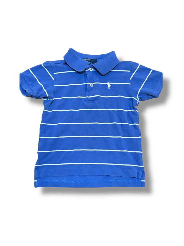 Size 24 month Polo Ralph Lauren cornflower blue polo with white stripes Default Title / 2 / Boy