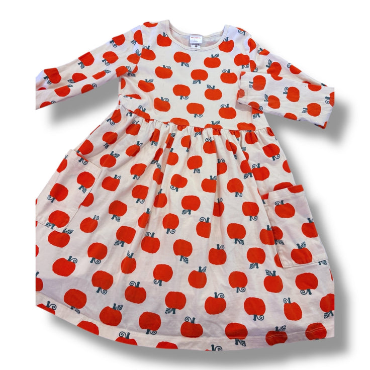 Size 10 Hanna Andersson white long sleeve dress with orange pumpkins Default Title / 10 / -