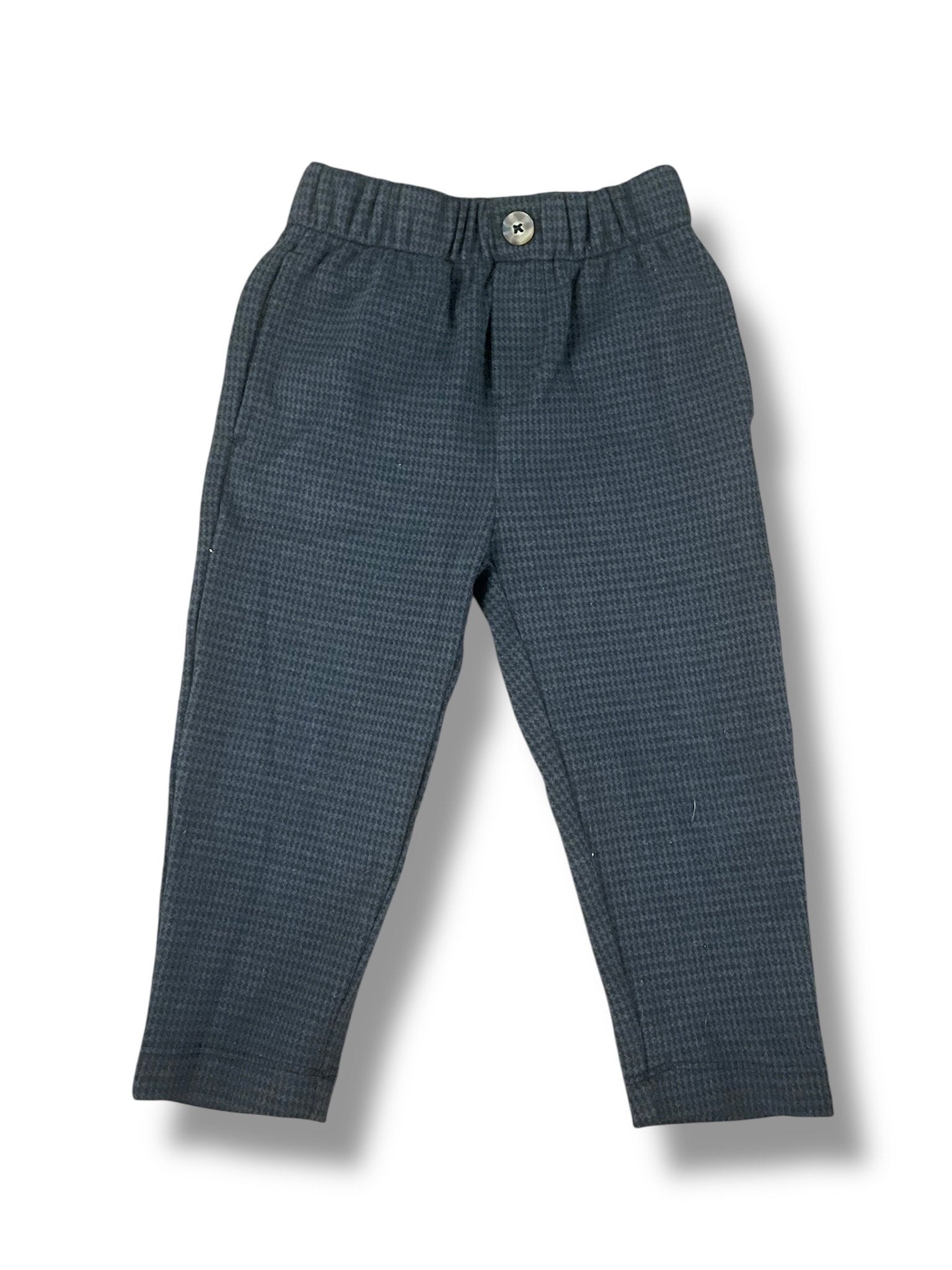 Size 3 Hanna Andersson navy plaid elastic waist pants Default Title / 3 / Boy