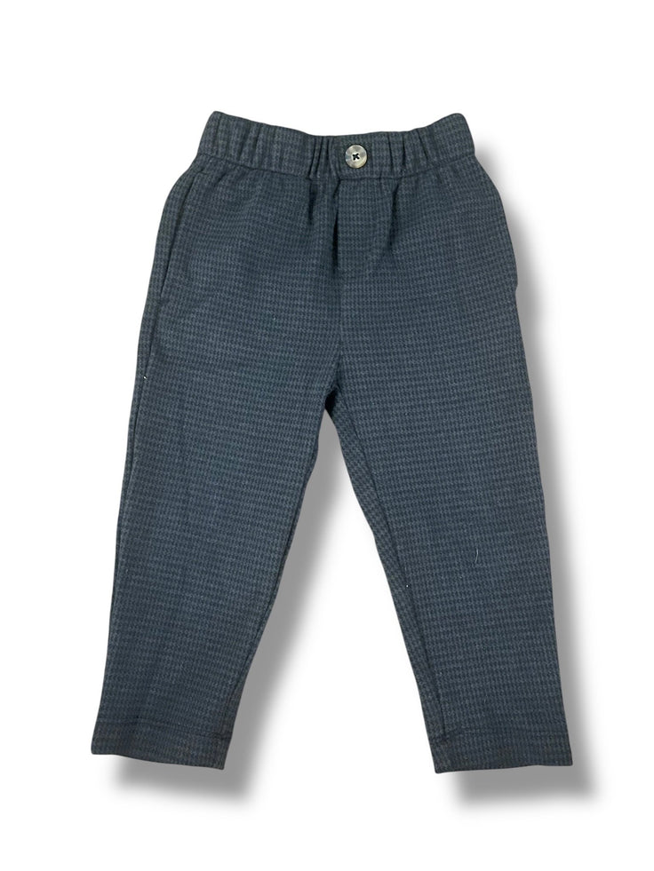 Size 3 Hanna Andersson navy plaid elastic waist pants Default Title / 3 / Boy