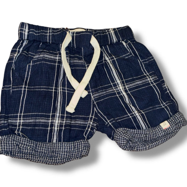 Size 12-18 month Me & Henry navy/white plaid draw-string shorts Default Title / 12-18 month / -