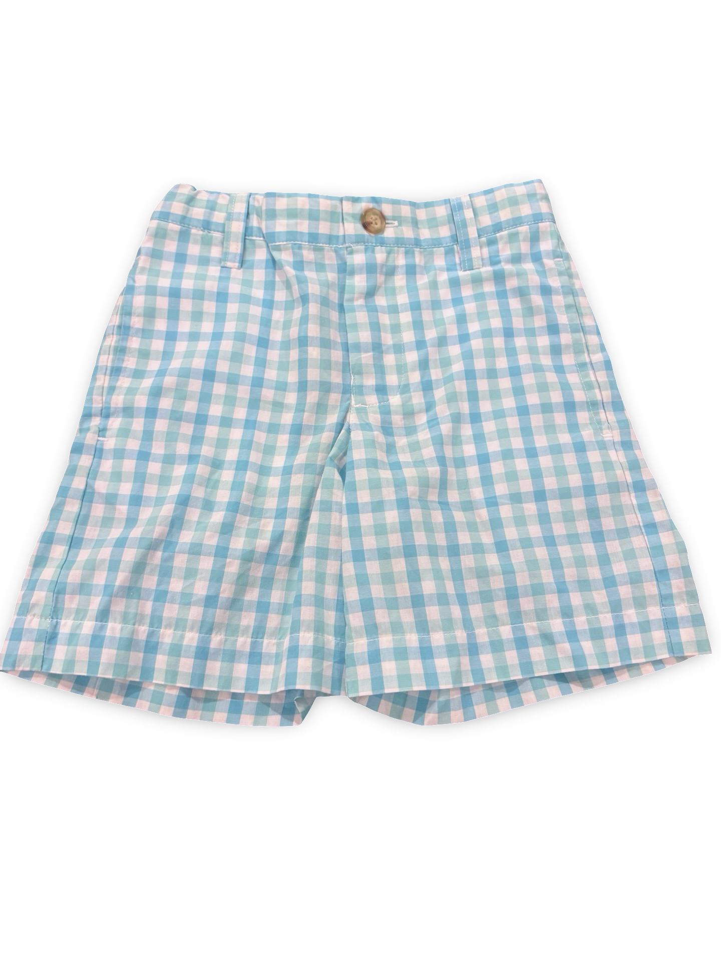 Size 3 Kelly's Kids blue/green and white gingham shorts Default Title / 3 / Boy