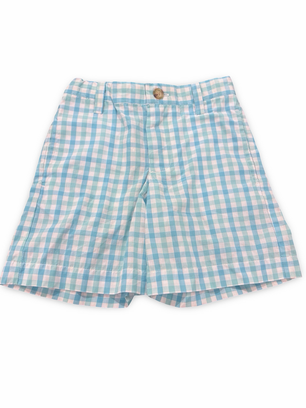 Size 3 Kelly's Kids blue/green and white gingham shorts Default Title / 3 / Boy
