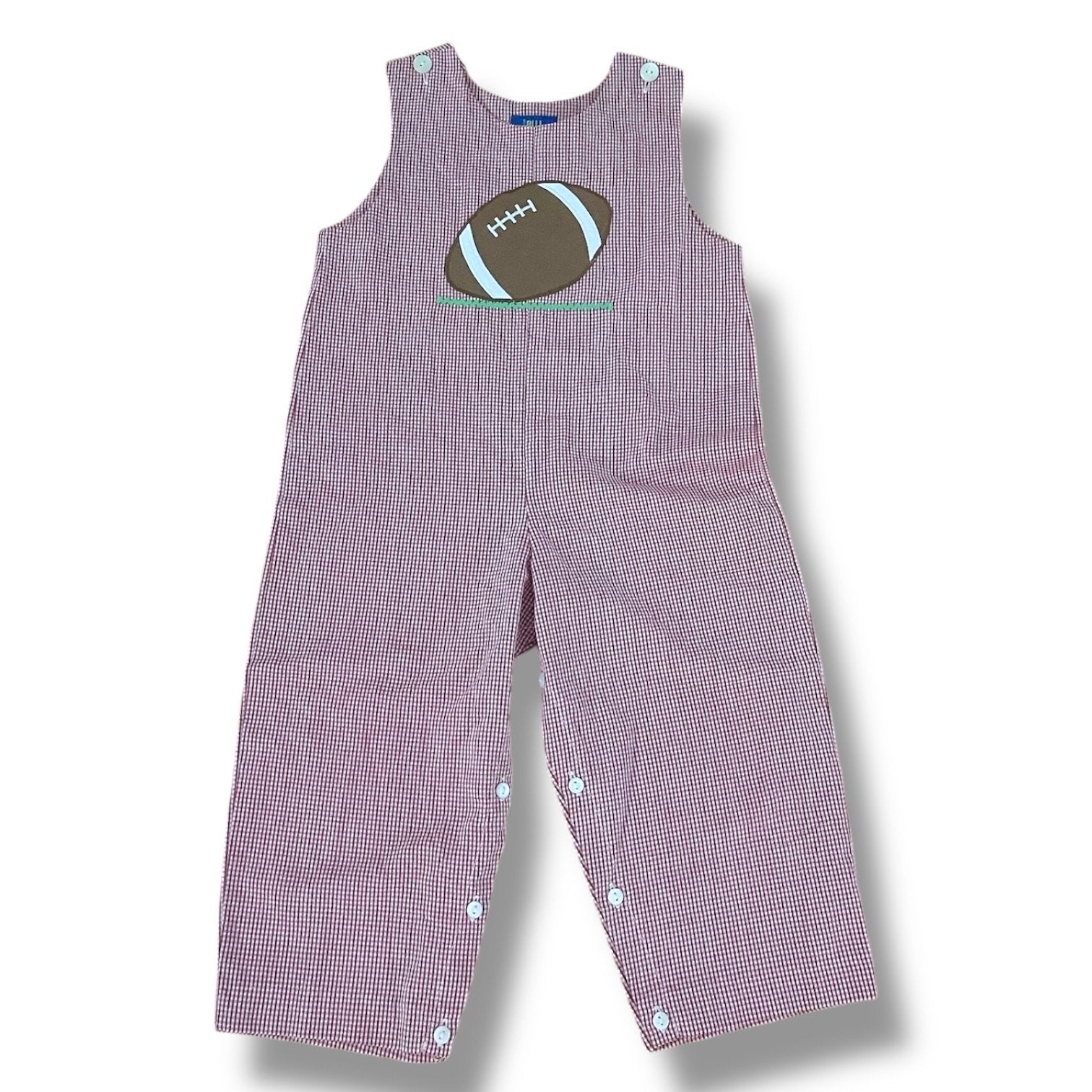 Size 3 BLU Cotton crimson gingham football longalls Default Title / 3 / Boy