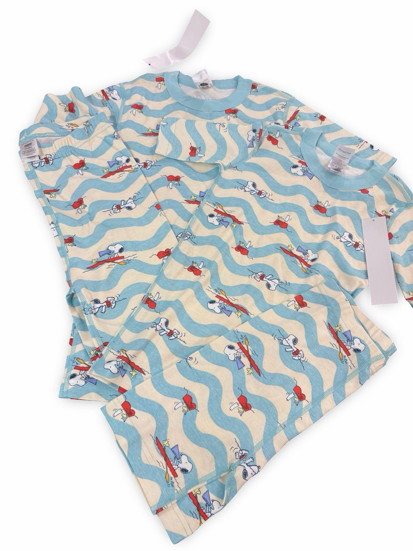 Size 14-16 Hanna Andersson blue/white stripe snoopy pajamas NWT Default Title / 14-16 / Boy