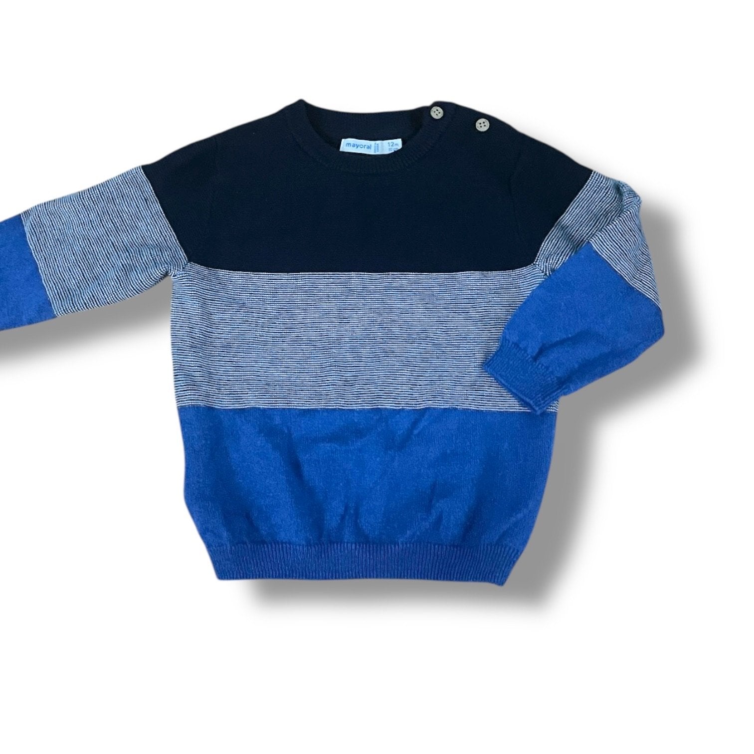 Size 12 Month Mayoral blue striped sweater Default Title / 12 / Boy