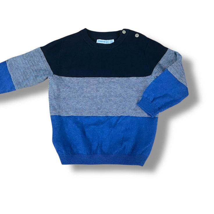 Size 12 Month Mayoral blue striped sweater Default Title / 12 / Boy