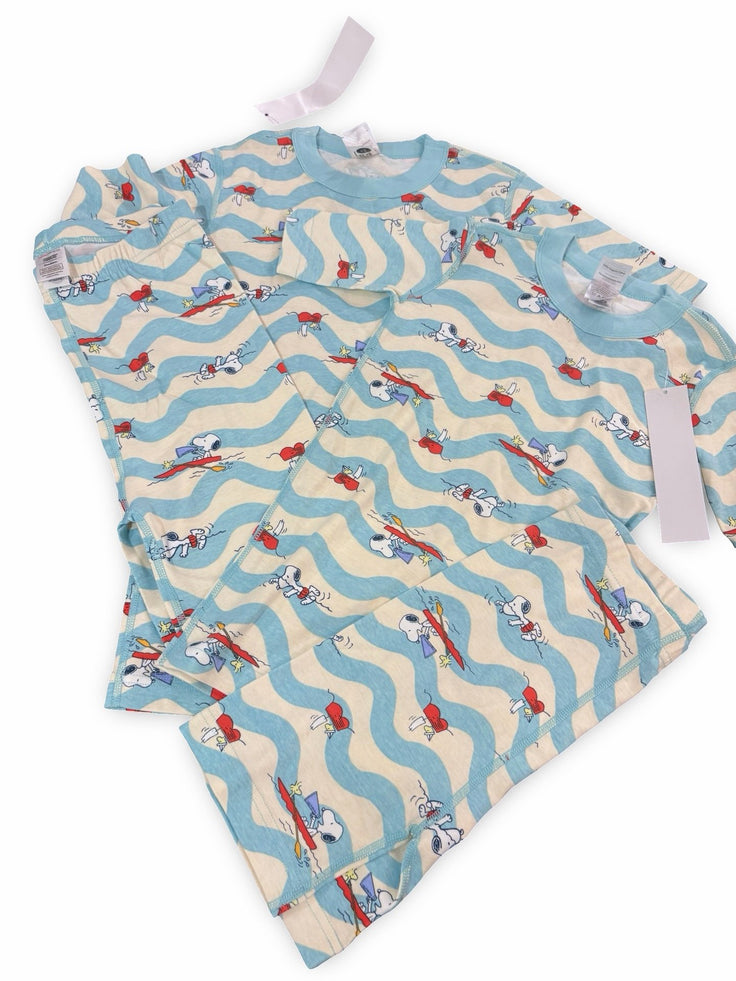 Size 10 Hanna Andersson blue/white stripe snoopy pajamas NWT Default Title / 10 / Boy