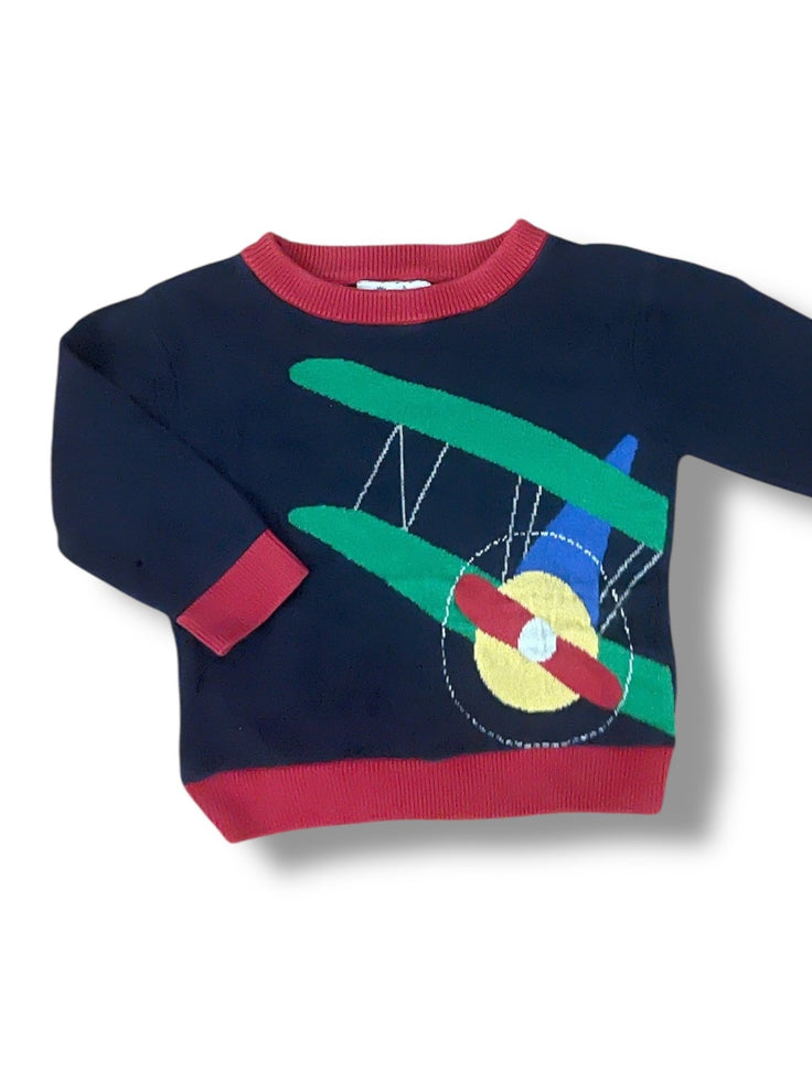 Size 2 Florence Eiseman Airplane sweater with red edges Default Title / 2 / Boy