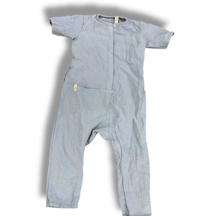 Size 18-24 month Bonnie and the gang dusty blue muslin short sleeve ropmer Default Title / 18-24 month / Boy