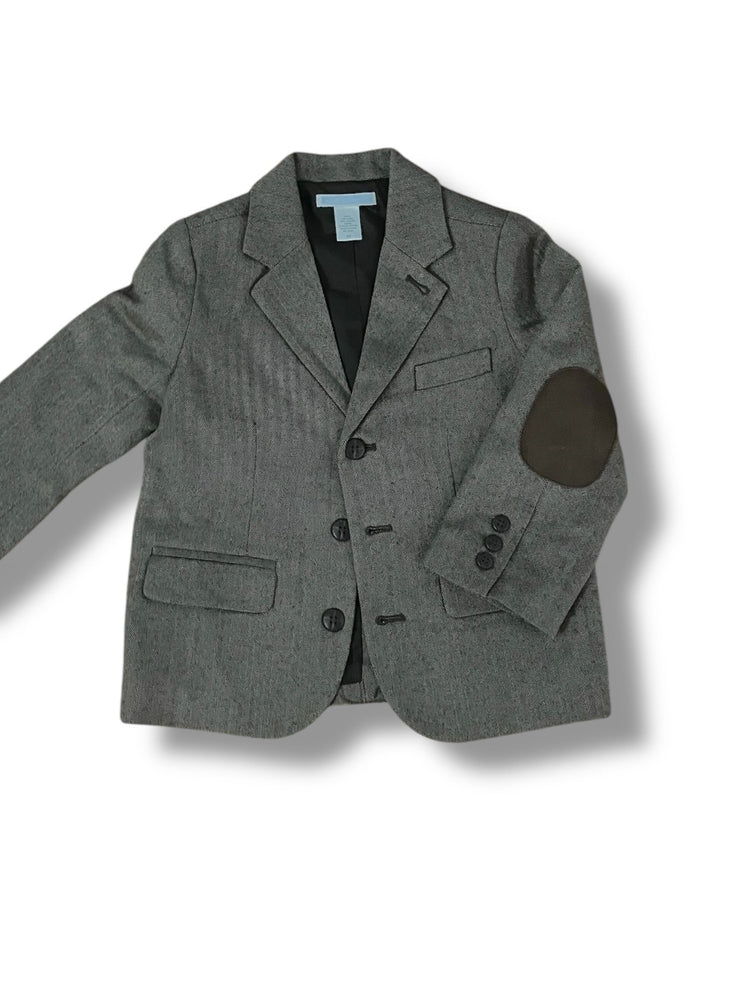 Size 2 Janie and Jack brown houndstooth sports jacket with brown elbows Default Title / 2 / Boy