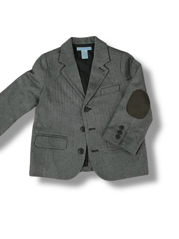 Size 2 Janie and Jack brown houndstooth sports jacket with brown elbows Default Title / 2 / Boy