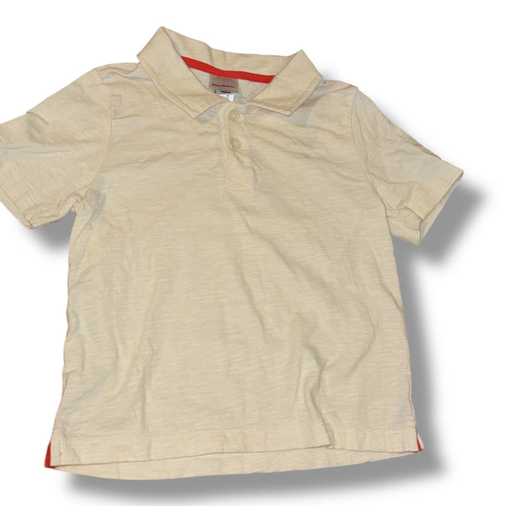 Size 3T Hanna Andersson cream slub polo Default Title / 3 / Boy