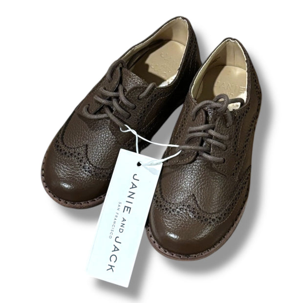 Size toddler 7 Janie and Jack brown lace-up dress shoes NWT Default Title / Toddler / -
