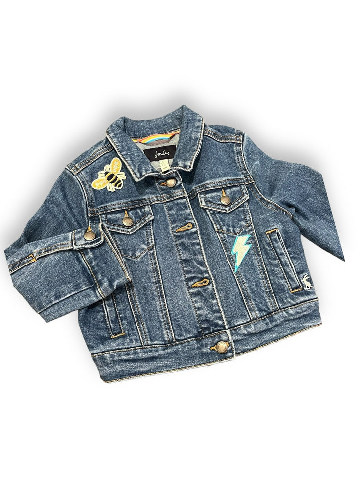 Size 2 Joules Jean Jacket with Bumblebee and Lightning Bolt Default Title / 2 / Girl