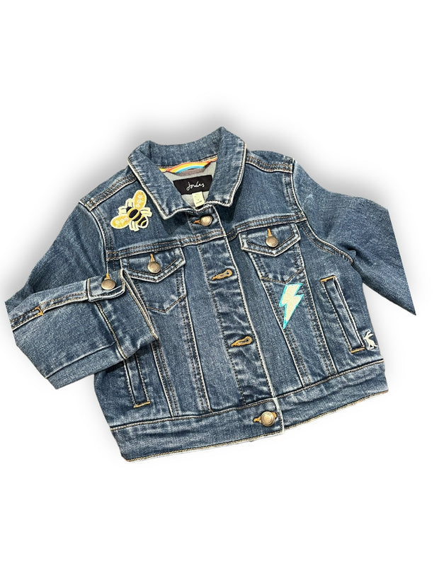 Size 2 Joules Jean Jacket with Bumblebee and Lightning Bolt Default Title / 2 / Girl