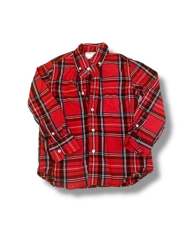 Size 4-5 Crewcuts red plaid tartan button up Default Title / 5-Apr / Boy