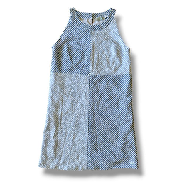 Size 12 Vineyard Vines light/dark blue and white seersucker sleeveless dress Default Title / 12 / Girl