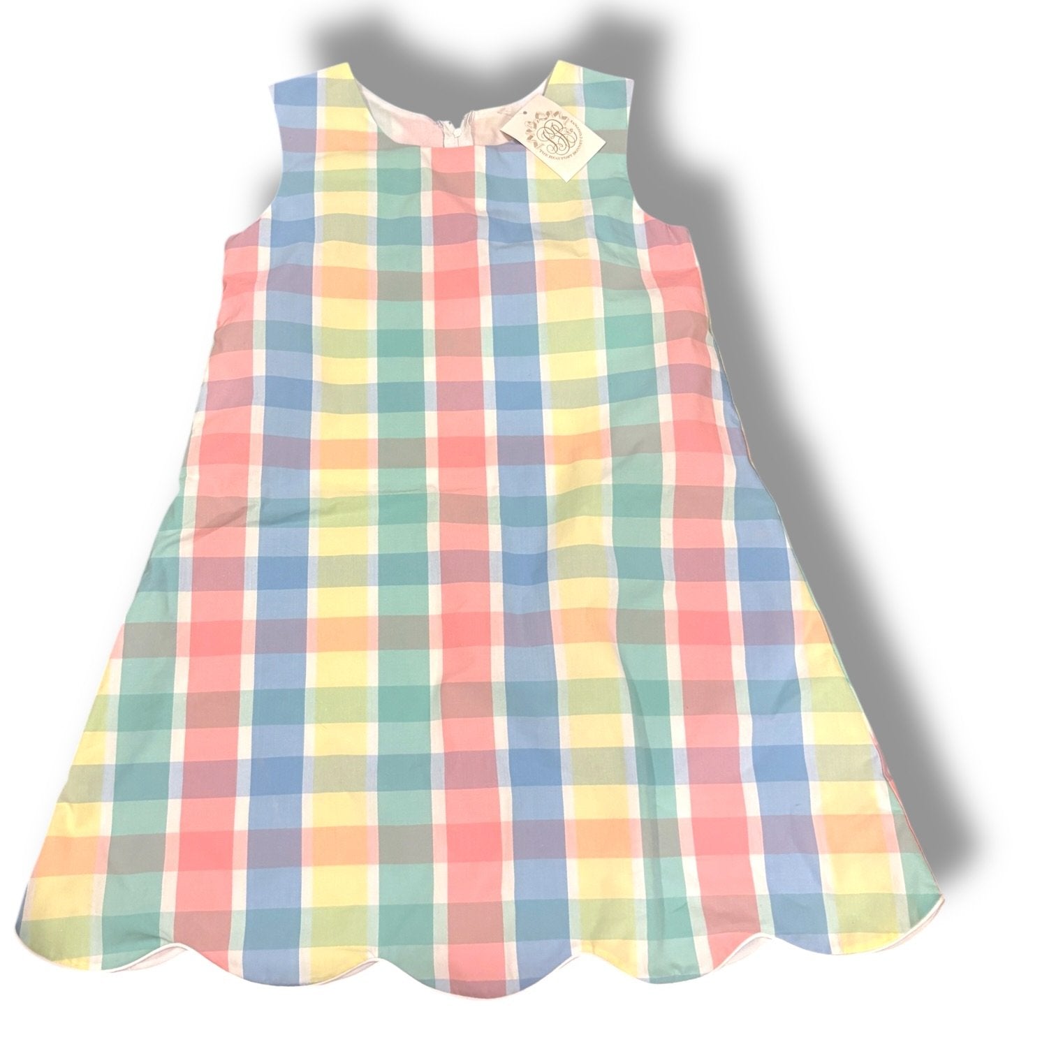 Size 10 TBBC blue/yellow/pink/green pastel plaid jumper NWT Default Title / 10 / Girl