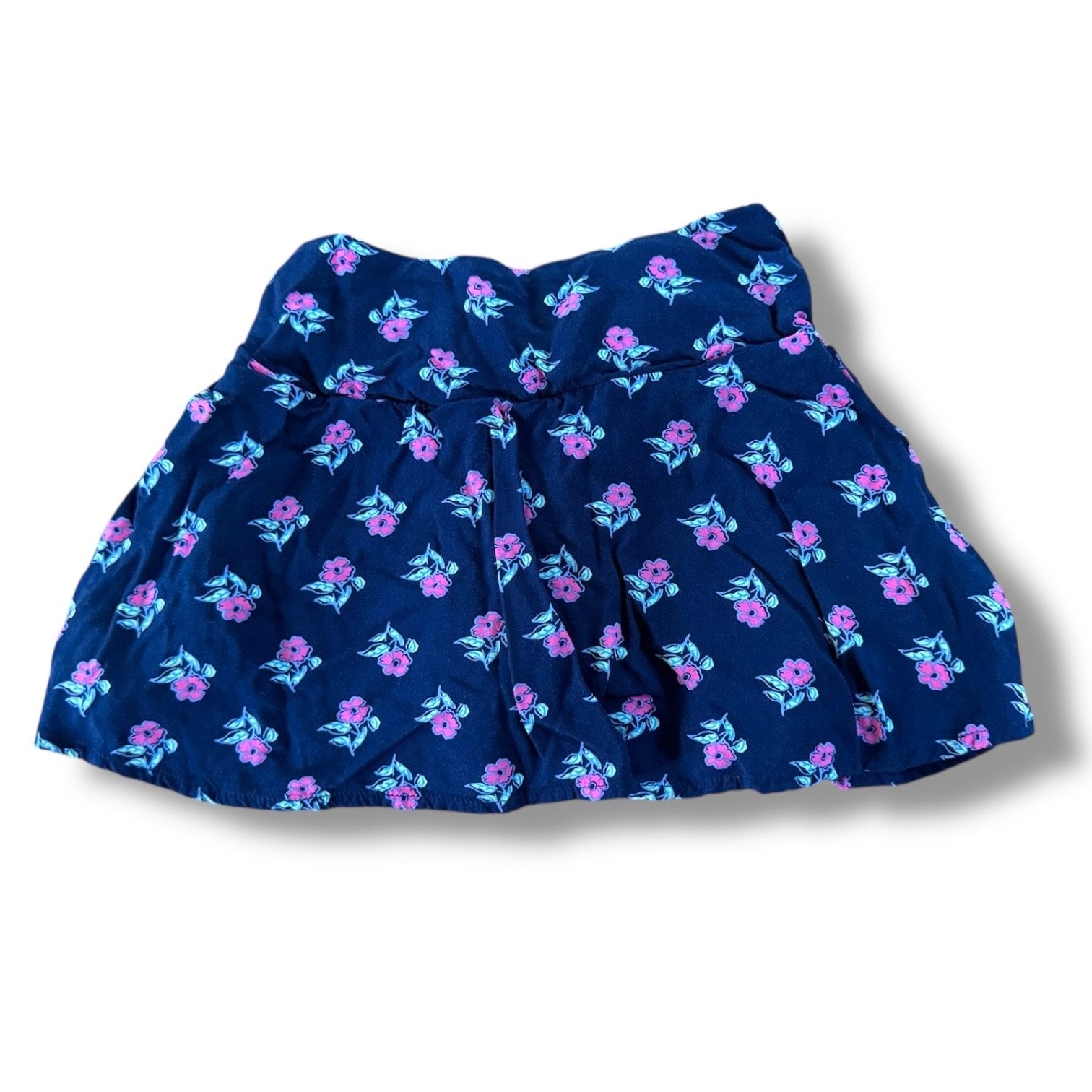 Size 4-5 Crewcuts navy skirt with bright pink flowers Default Title / 5-Apr / Girl